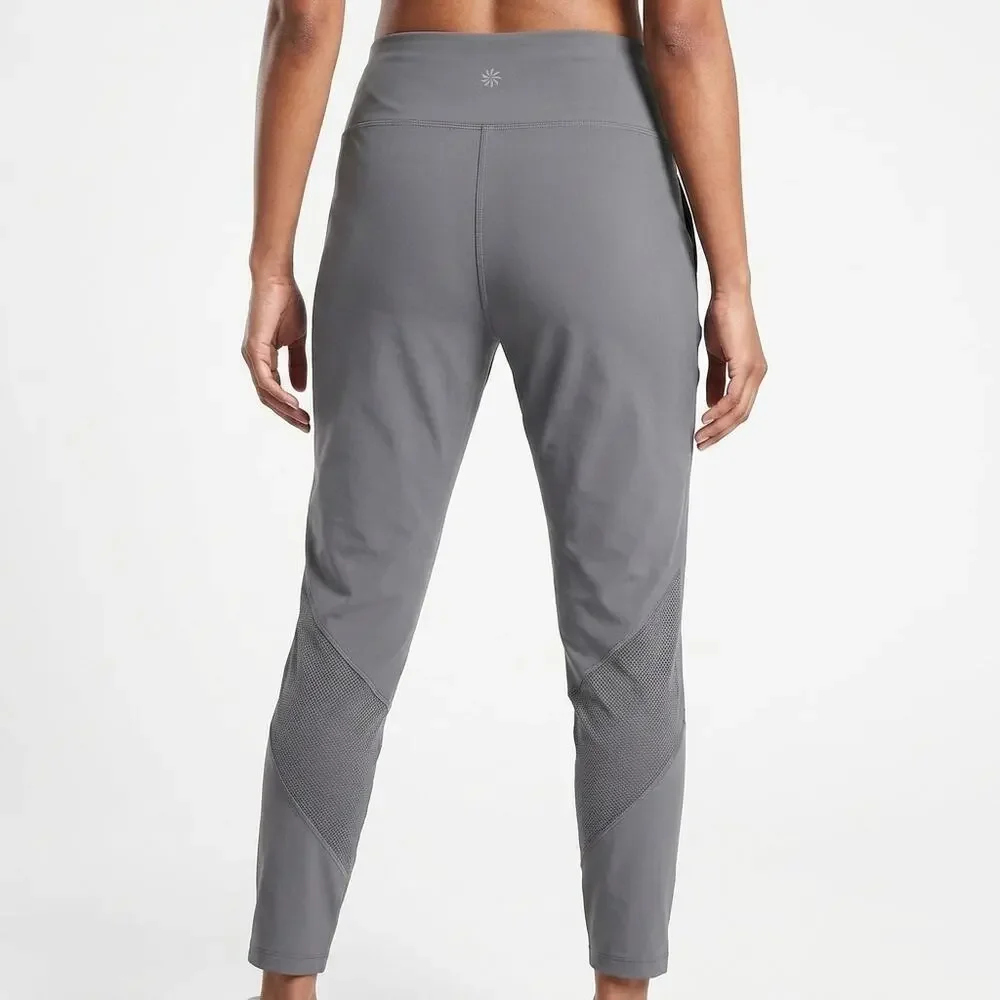 Athleta Gray Stretch Running Pants Women Size M
